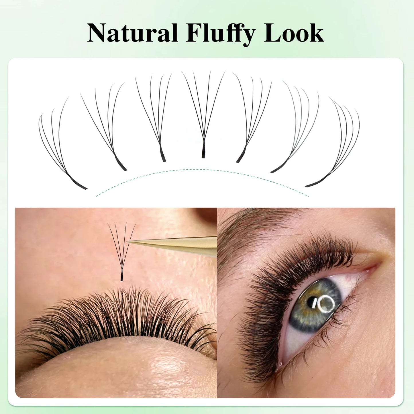 NAGARAKU V Shape Premade Eyelash Extensions – 2D/3D/4D/5D W Volume Fans for Natural Soft Fluffy Volume Lash Look