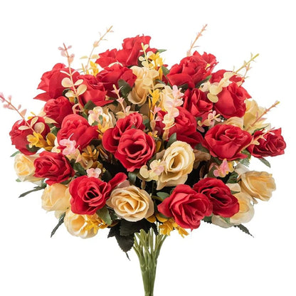 Flores de Rosas de Seda Artificial – Decoración de Ramos de Boda, Guirnaldas Florales DIY y Decoración de Pared, Arreglos para Festivales en el Hogar, Accesorios de Fotografía y Suministros para Manualidades de Scrapbooking