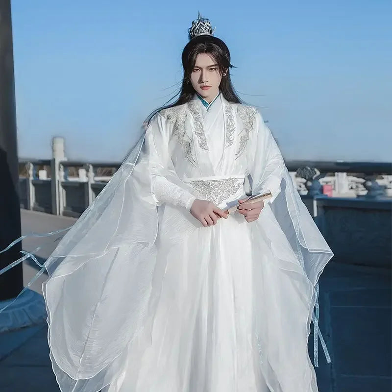 2HA Chu Wanning Cosplay Costume – White Ancient Hanfu Dress Inspired by Mo Ran & Chu Wanning (The Husky and His White Cat Shizun) Chinese Drama Outfit for Halloween, Convention & Roleplay