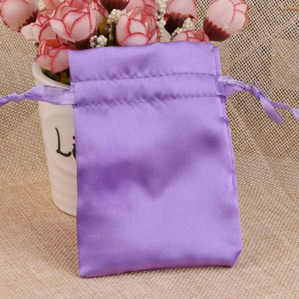 10/25/50PCS Bolsas de Regalo de Seda Satinada con Cordón para Joyas – Bolsitas de Lujo para Bodas, Fiestas, Dulces, Joyas y Empaque de Regalo