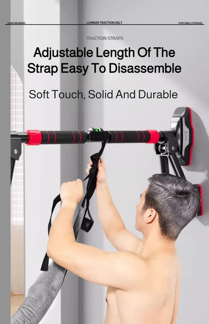 Cinturón de tracción lumbar – Cinturón de apoyo para estiramiento espinal doméstico para relajación de cintura, estiramiento de espalda y ejercicio de descompresión en barra horizontal