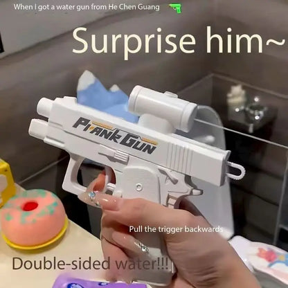 Pistolet à eau double face – Jouet de farce d'été amusant, mini pistolet à eau tactique pour enfants et adultes, batailles aquatiques à la piscine et à la plage