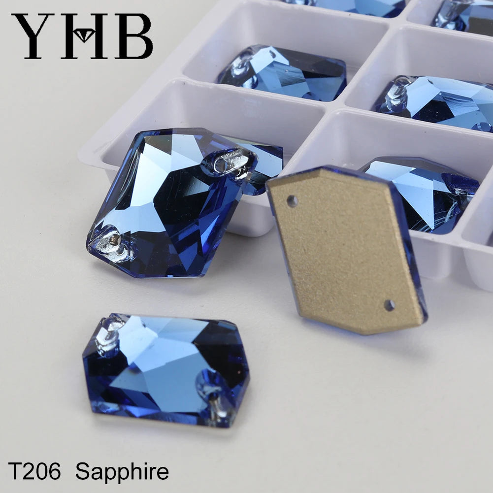 Strass à coudre YHB Cosmic AB Moonlight – Pierres plates en cristal de verre pour la décoration de vêtements et de sacs