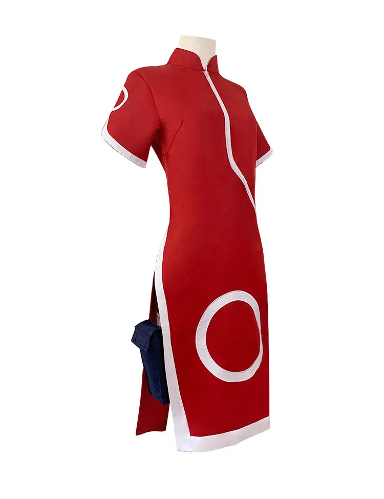 Naruto Haruno Sakura Cosplay Costume – Qipao Cheongsam Ninja Dress for Women & Girls