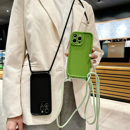 Funda Cruzada para Teléfono con Cordón Ajustable – Cubierta Protectora Suave para iPhone 17, 16, 16E, 15, 14, 13, 12, 11, X, XS, 8 Plus y SE 2022, Funda para Teléfono de Hombro con Manos Libres