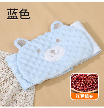 Faja suave para bebé con paquete térmico de frijoles rojos – Envoltura abdominal de dibujos animados para bebés para calor, alivio de gases y comodidad estomacal