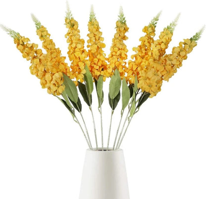 5 flores artificiales de jacinto – Tallos florales de imitación de ratán para decoración de sala de estar, celebraciones de boda, paredes de jardín, cajas de regalo y accesorios de bricolaje