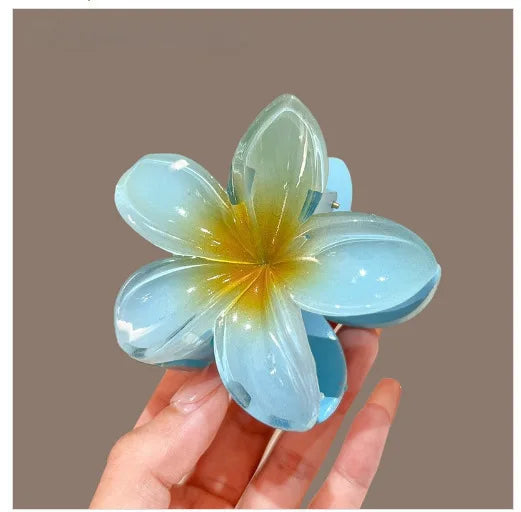 Pinzas de pelo hawaianas con diseño floral degradado – Pasadores grandes florales tropicales para mujer | Accesorios de moda para el pelo para vacaciones en la playa