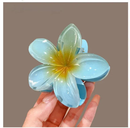 Pinzas de pelo hawaianas con diseño floral degradado – Pasadores grandes florales tropicales para mujer | Accesorios de moda para el pelo para vacaciones en la playa