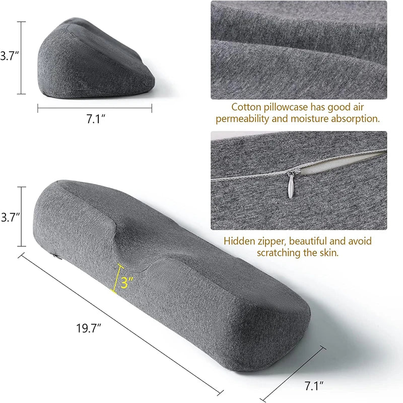 Almohada cervical de espuma viscoelástica – Almohada ergonómica contorneada para soporte de cuello, almohada ortopédica para dormir para quienes duermen de lado, boca arriba y boca abajo, cojín de cama para alivio de presión