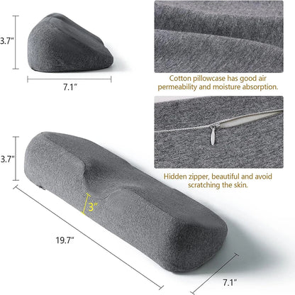 Almohada cervical de espuma viscoelástica – Almohada ergonómica contorneada para soporte de cuello, almohada ortopédica para dormir para quienes duermen de lado, boca arriba y boca abajo, cojín de cama para alivio de presión