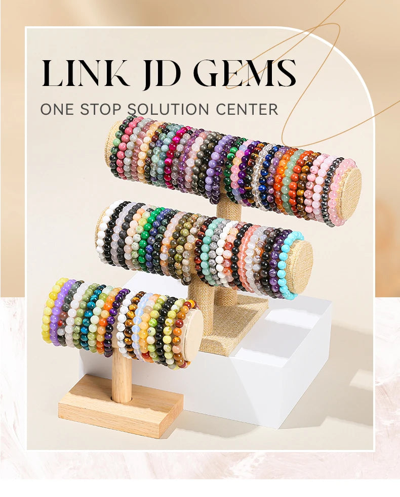 Natural Stone Beaded Bracelet – Obsidian, Fluorite, Quartz & Jasper Crystal Stretch Bracelet for Men & Women | Yoga Healing Jewelry