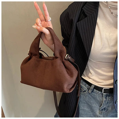 Sac à main bouffant français – Sac à bandoulière givré tendance avec fermoir magnétique, sac à main rétro en forme de nuage, sac à main tendance de style boîte à déjeuner pour femmes pour une utilisation décontractée et quotidienne