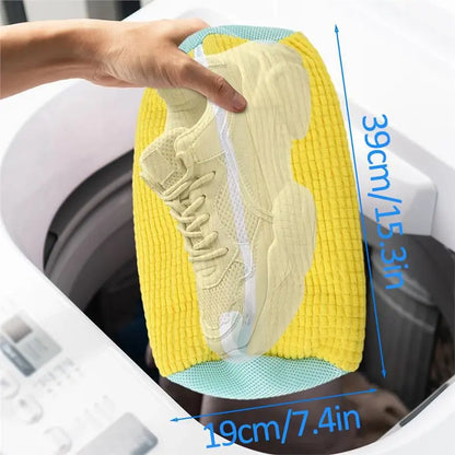 Shoe Washing Machine Bag with Cleaning Brush Set - Durable Reusable Laundry Bag for Sneakers, Running Shoes & Delicates (1, 2 or 4 Pack)