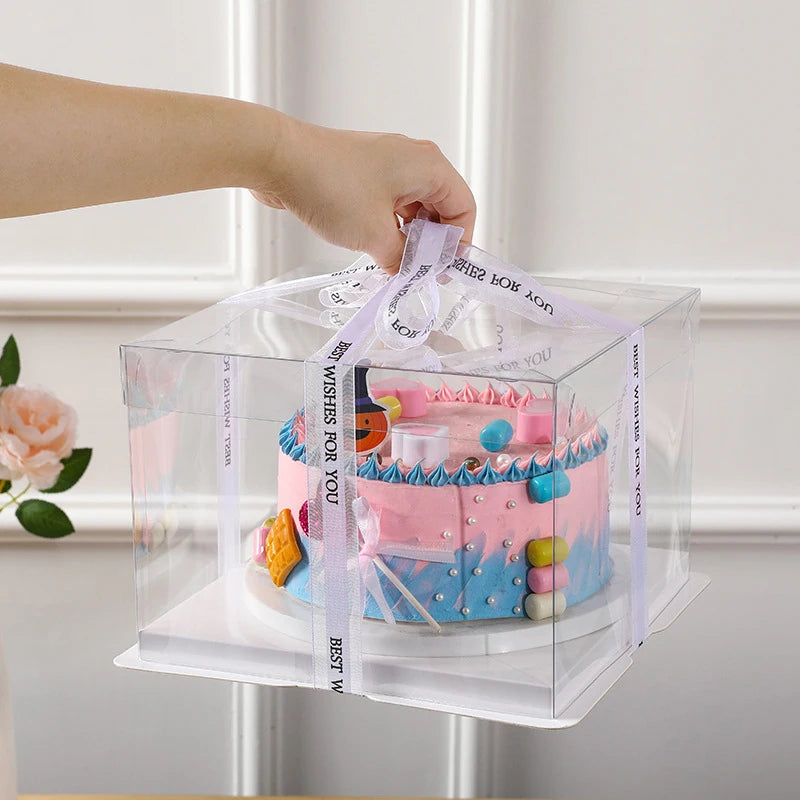 Boîte Cadeau Transparente pour Gâteaux, pour Boulangeries, Desserts, Mariages, Anniversaires et Emballages de Fête