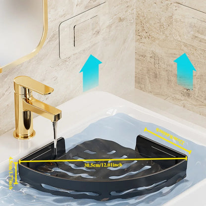 Plastic Bathroom Storage Rack – Adhesive Shower Caddy Shelf, No Drill Shampoo Holder Organizer, Corner Storage Shelf for Bathroom, Towel & Bath Accessories Rack 1/2/3pcs
