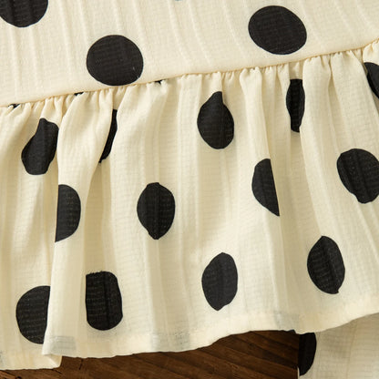 Baby Girl Bow Top & Polka Dot Shorts Set Sleeveless Summer 2-Piece Outfit for 6 Months–3 Years