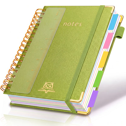 A5 Hardcover Spiral Notebook – 300 Pages 5-Subject Journal with Dividers & Tabs, 6.2×8.2" Notebook for Work & Study