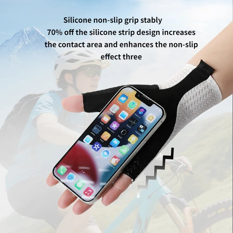 Guantes de Ciclismo Transpirables de Medio Dedo de Verano – Guantes Ultraligeros para Bicicleta de Carretera con Almohadillas Antideslizantes de Silicona para Ciclismo, MTB y Deportes al Aire Libre