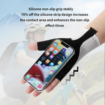 Guantes de Ciclismo Transpirables de Medio Dedo de Verano – Guantes Ultraligeros para Bicicleta de Carretera con Almohadillas Antideslizantes de Silicona para Ciclismo, MTB y Deportes al Aire Libre