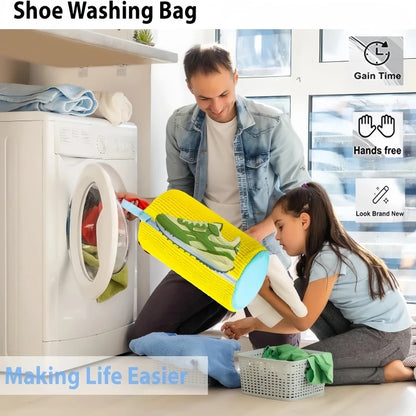 Shoe Washing Machine Bag with Cleaning Brush Set - Durable Reusable Laundry Bag for Sneakers, Running Shoes & Delicates (1, 2 or 4 Pack)
