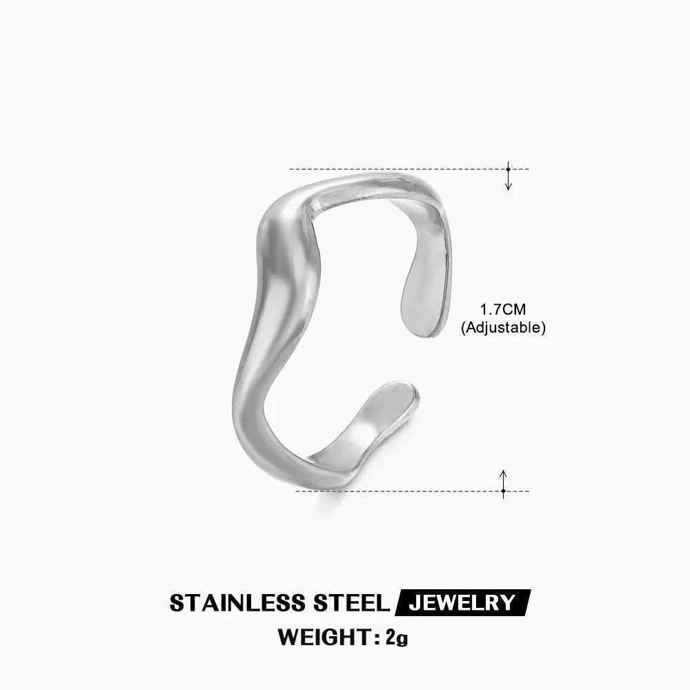 Gold Stainless Steel Heart Ring – Waterproof Hollow Heart Finger Ring for Women | Minimalist Fashion Jewelry Gift