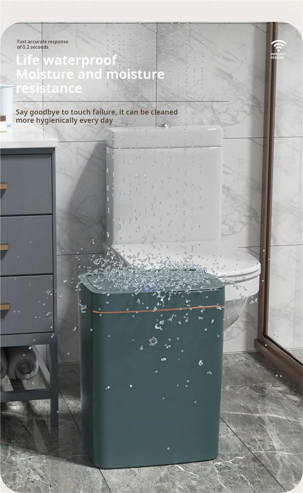 15L Smart Automatic Trash Can – Touchless Sensor Garbage Bin with Smart Bagging System for Bathroom & Home
