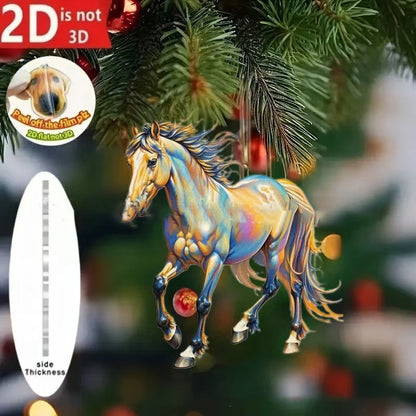 Cute Cat 2D Acrylic Christmas Pendant – Flat Hanging Ornament for Xmas Tree, Holiday Party & Festive Home Decor
