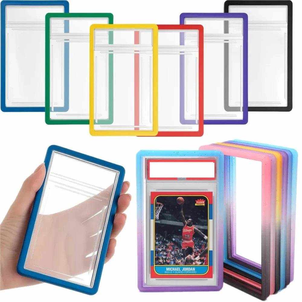 Étui de protection pour cartes graduées 35PT – Housse à bordure antichoc en TPU souple dégradé pour présentoirs de cartes Pokémon, de sport et à collectionner