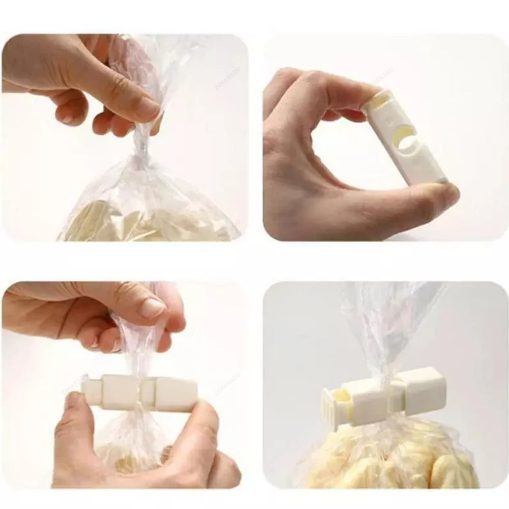 1/50PCS Reusable Food Sealing Clips – Spring Clamp Bag Clips for Bread, Snacks & Wrap Bags, Fresh-Keeping Kitchen Storage Organizer