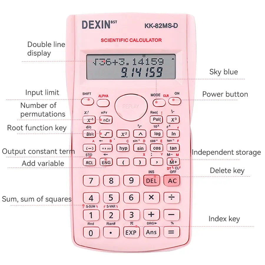 Portable Scientific Calculator – Dual-Row Display Multifunction Calculator for School, Office & Everyday Use