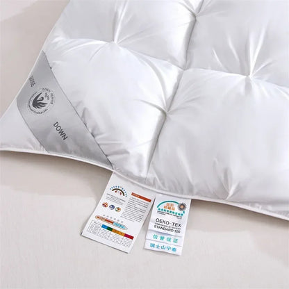 Edredón de lujo 100% plumón de ganso blanco – Duvet ligero y cálido de invierno con diseño plisado