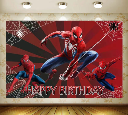Red Superhero Spider Theme Party Supplies – Disposable Cups & Plates, Paper Tablecloth & Festive Decorations for Kids' Birthdays & Baby Showers