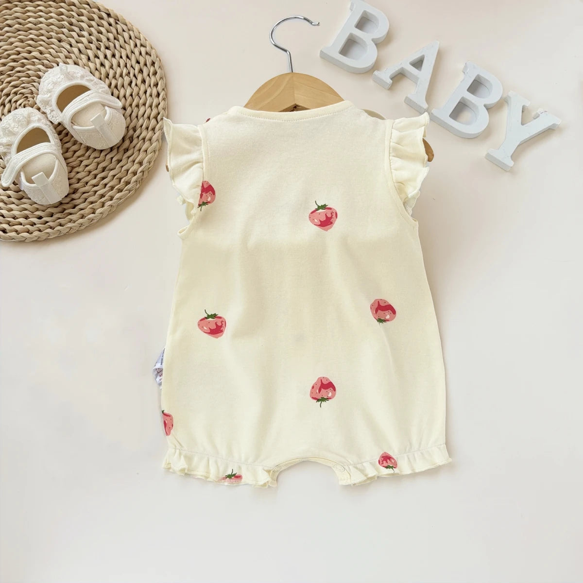 Pelele de verano para bebé recién nacido – Body de manga corta de algodón suave con estampado de dibujos animados para bebés y niñas (3-18 meses)