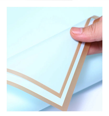 10 hojas de papel de envolver flores impermeable con bordes dorados para ramos, bodas, regalos y arreglos florales de bricolaje