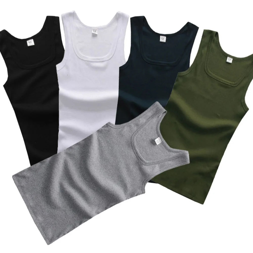 Unisex 100% Cotton Tank Top – Plus Size Sleeveless Fitness Vest for Men & Women, Breathable Gym Workout Shirt