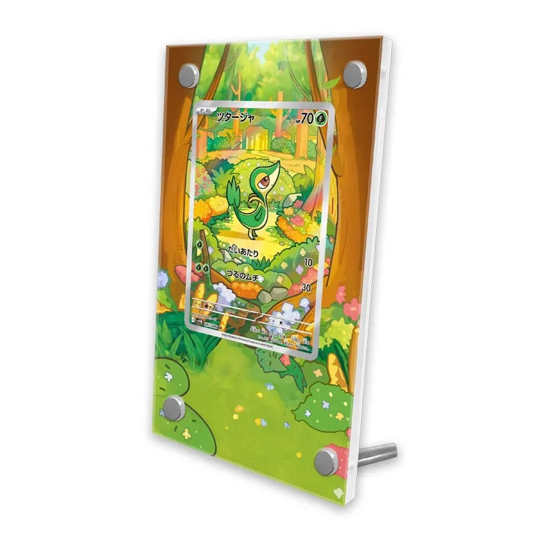 Présentoir en acrylique pour cartes Pokémon – Ronflex, Évoli, Mewtwo, Bulbizarre, Psykokwak et support de protection de style brique pour figurines