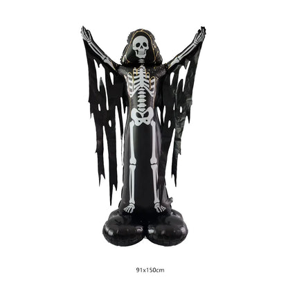 Halloween Aluminum Foil Balloons – Large Standing & Seated Bat, Pumpkin, Ghost & Monster Inflatable Balloons for Halloween Party Decorations