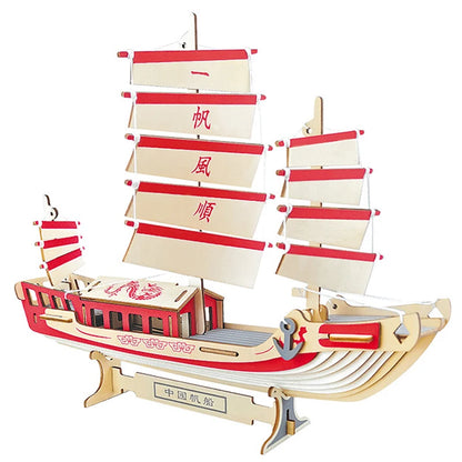 Maqueta 3D de Barco de Vela de Madera – Kit de Montaje de Barco de Madera DIY, Juguete Educativo de Construcción, Proyecto de Manualidades Creativo y Regalo de Fiesta para Niños