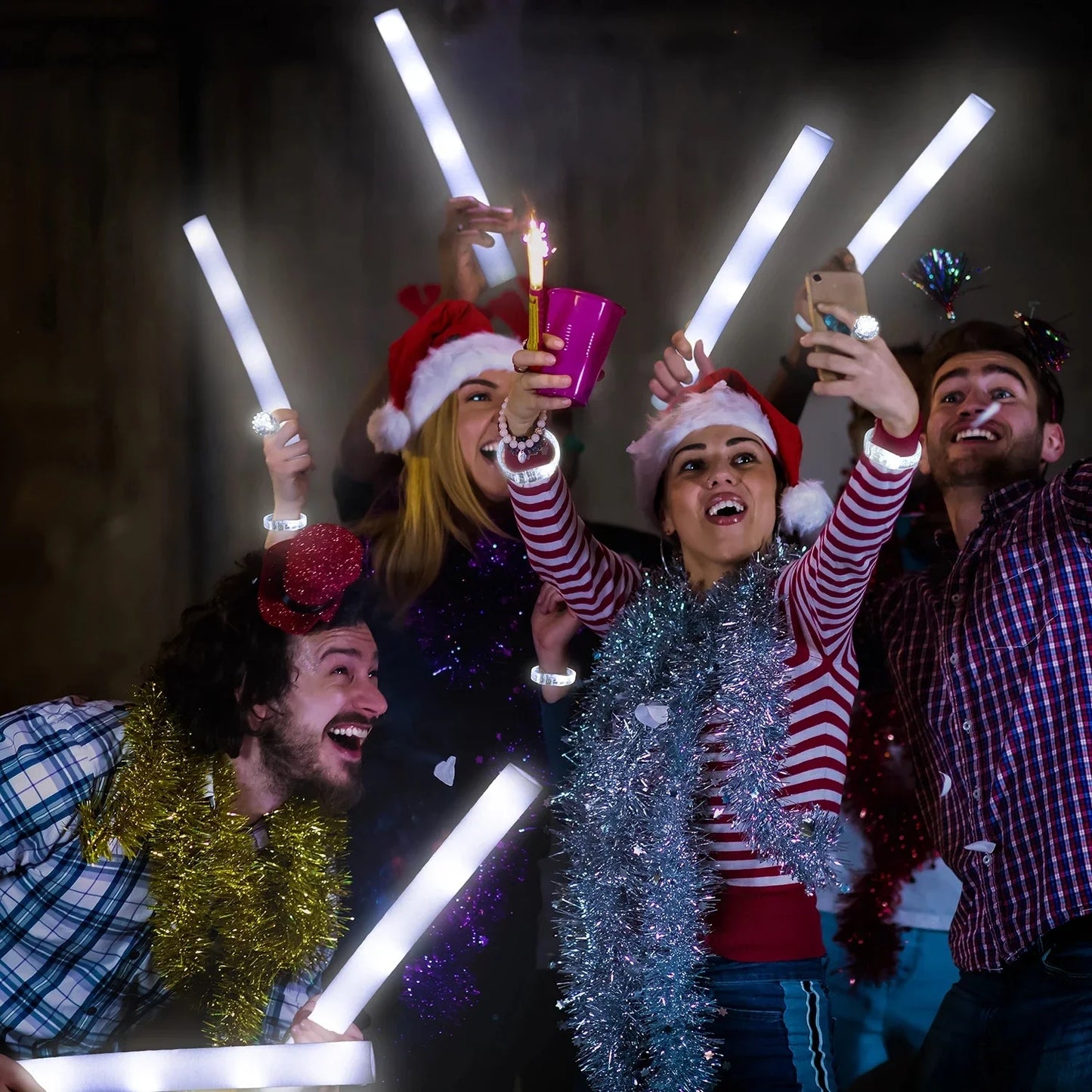Juego de recuerdos LED para bodas – Gafas luminosas, pulseras que brillan en la oscuridad y anillos parpadeantes para bodas