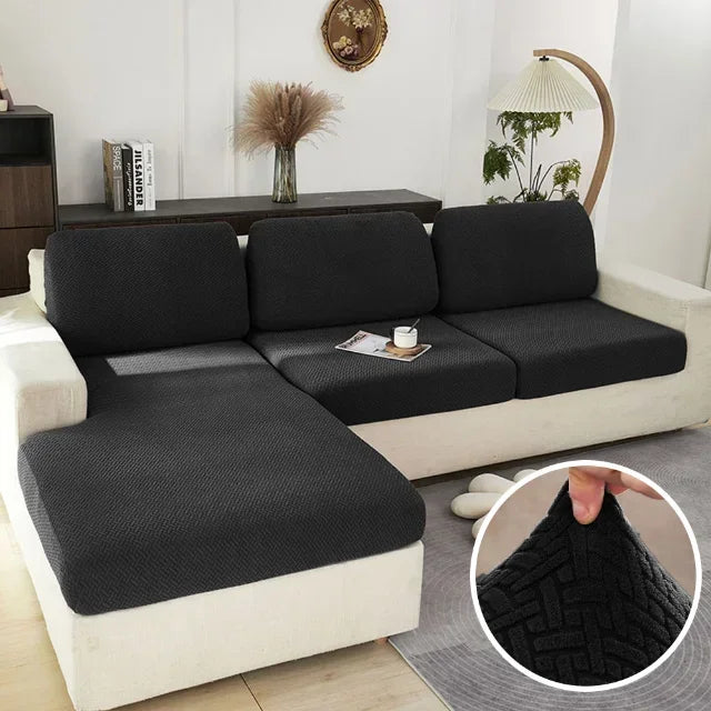 Stretch Jacquard Sofa Seat Cushion Cover – Washable Furniture Protector for Sectional & Loveseat Sofas