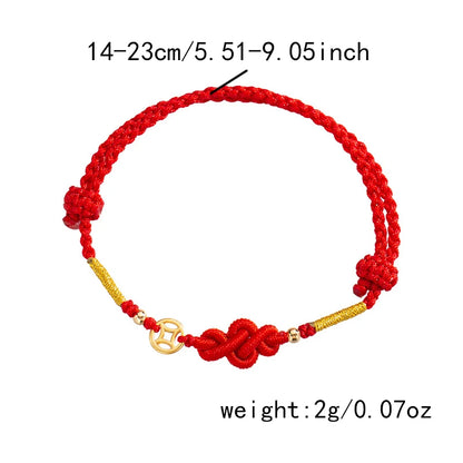 Pulsera de cuerda roja con nudo de la suerte – Pulsera de hilo ajustable hecha a mano para mujeres y hombres, regalo de joyería amuleto de la amistad