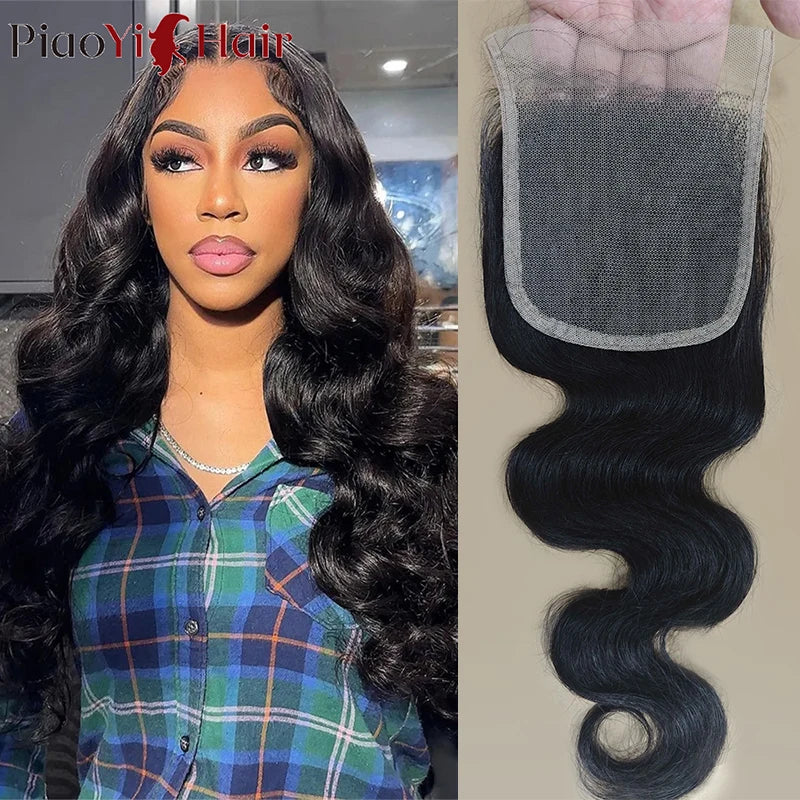 Body Wave Human Hair Bundles with 4x4/5x5 Lace Closure – 100% Raw Human Hair Weave Extensions | 2x6 Middle Part Lace Wig Set