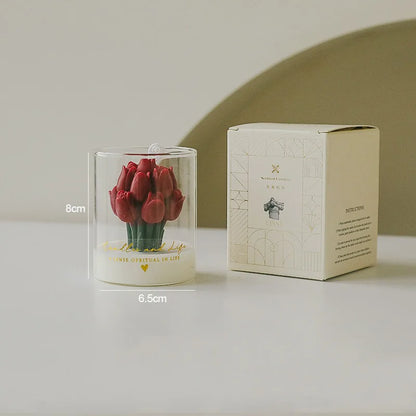 Handmade Tulip Bouquet Candle – Scented Soy Wax Aromatherapy Candle for Weddings, Birthdays, Parties & Home Decoration