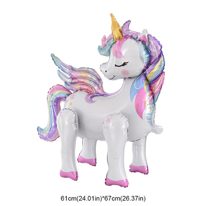 Large Standing Unicorn Foil Balloon – Kids' Unicorn Birthday Party Decoration, Cute Animal Balloon for Girls, Baby Shower & Party Favors