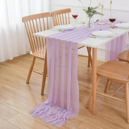 Camino de mesa de gasa - Decoración de arco de boda de tela de seda transparente | Decoración de mesa bohemia para cumpleaños y eventos