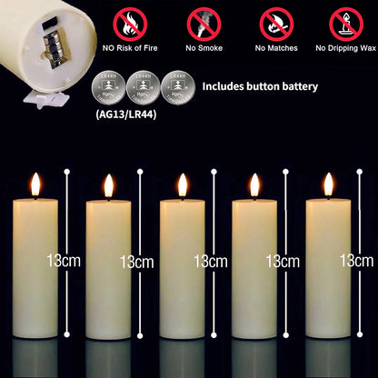 6-120PCS LED Flameless Pillar Candles – Battery-Operated Flickering Fake Candles for Wedding, Birthday, Party & Concert Decor