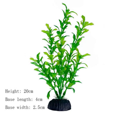 Artificial Underwater Aquarium Plants – Plastic Aquatic Fake Shrubs & Green Water Grass for Fish Tank Landscaping, Realistic Simulated Decor