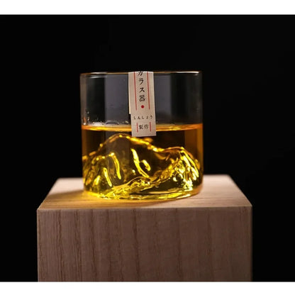 5 Oz 3D Guanshan Whiskey Glass – Transparent Crystal Drinking Cup for Whiskey, Cognac, Cocktails, Ice Wine & Bar Drinks