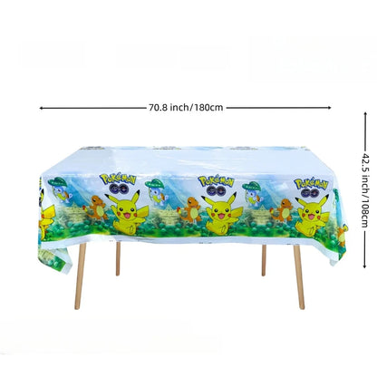 Pokémon Pikachu Tablecloth Decorations – Cute Disposable Table Covers for Kids Birthday, Baby Shower & Party Supplies